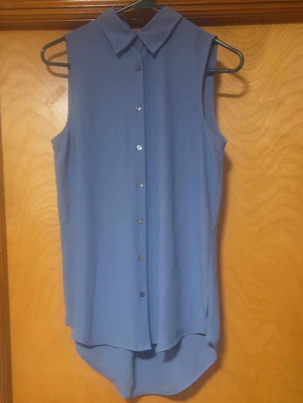 Rachel Zoe Sleeveless Button-Front Polyester High Low Shirt Size S